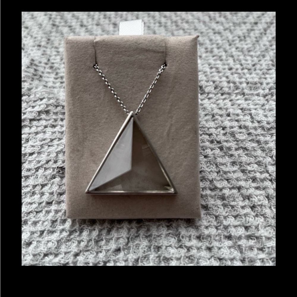 Crystal Triangle (CLARITY) NECKLACE - SILVER - Picture 14 of 14